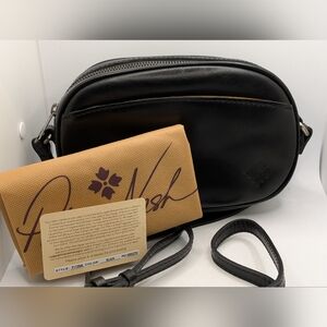 Patricia Nash Black Leather Crossbody Bag